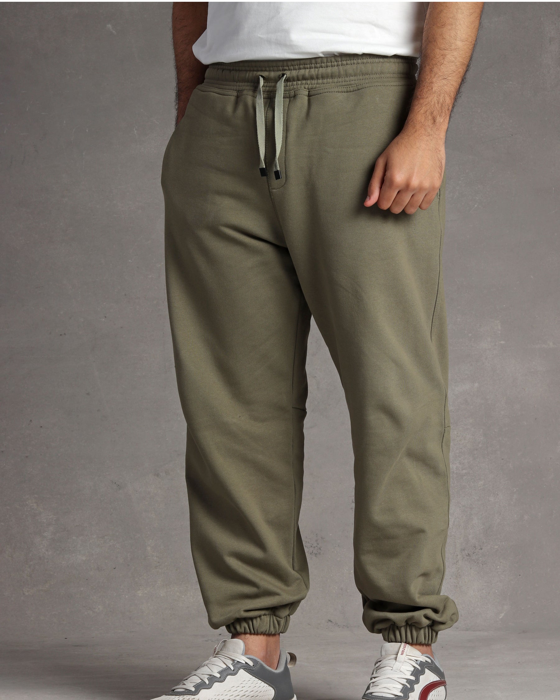 Olive green fleece jogger pant