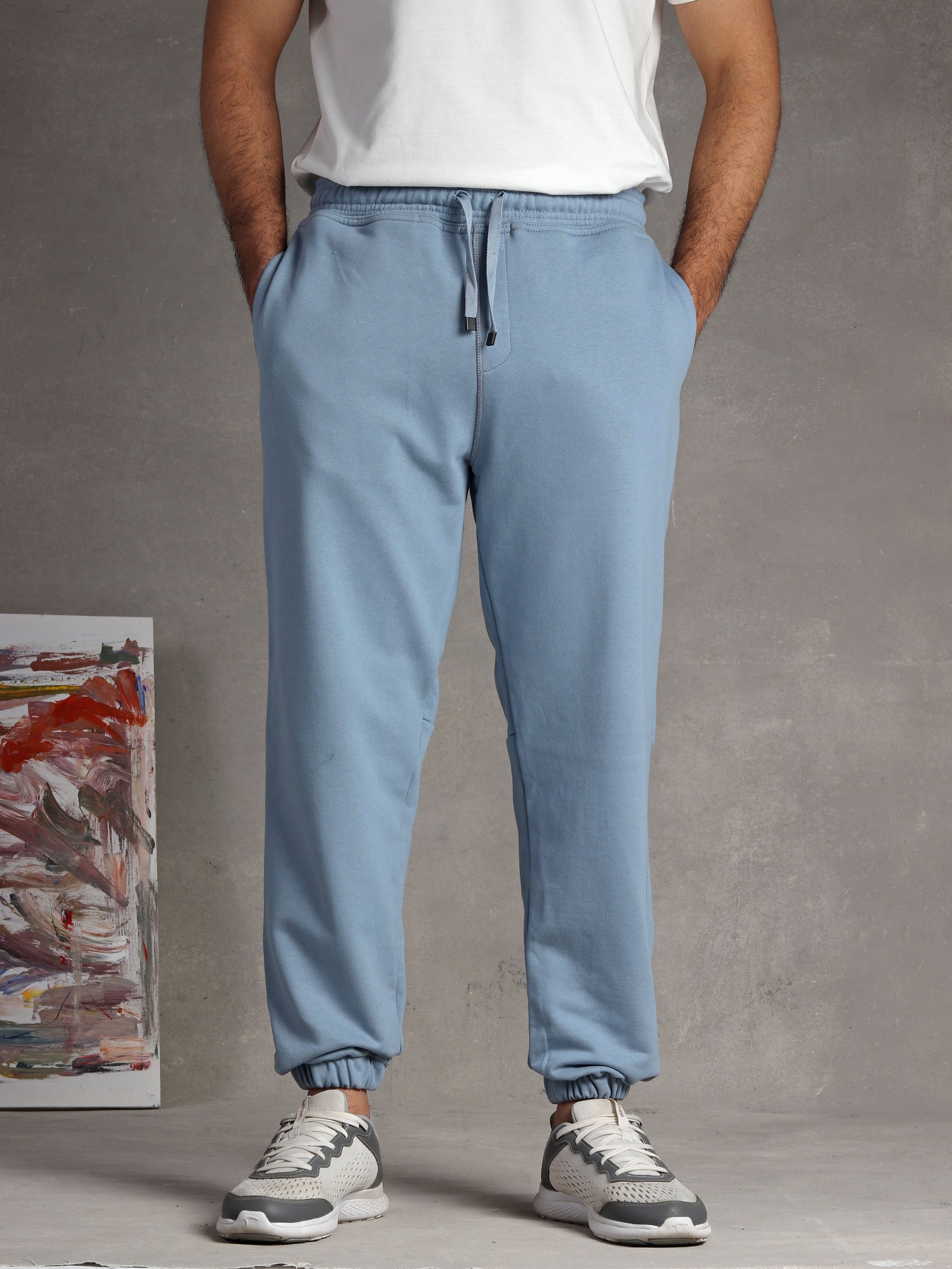 Sky blue fleece jogger pant