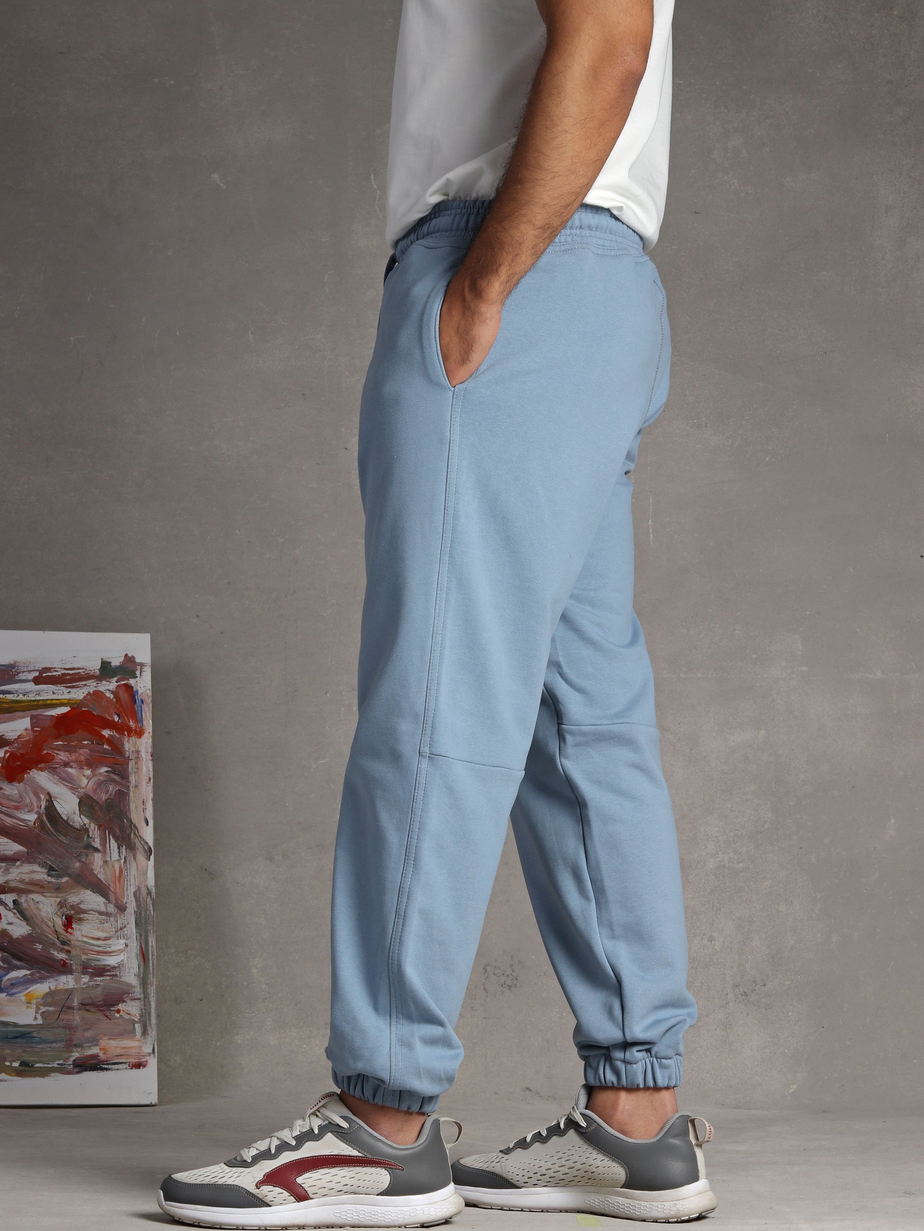 Sky blue fleece jogger pant
