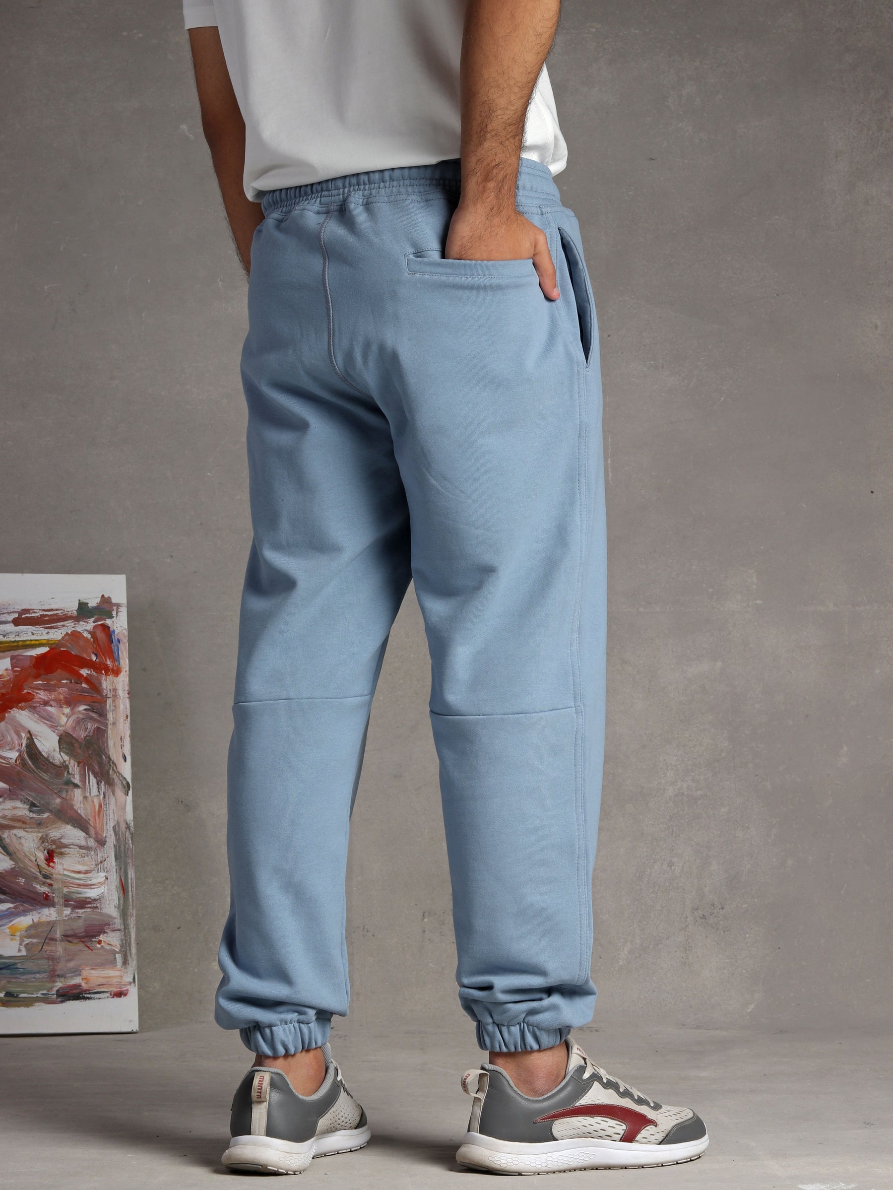 Sky blue fleece jogger pant