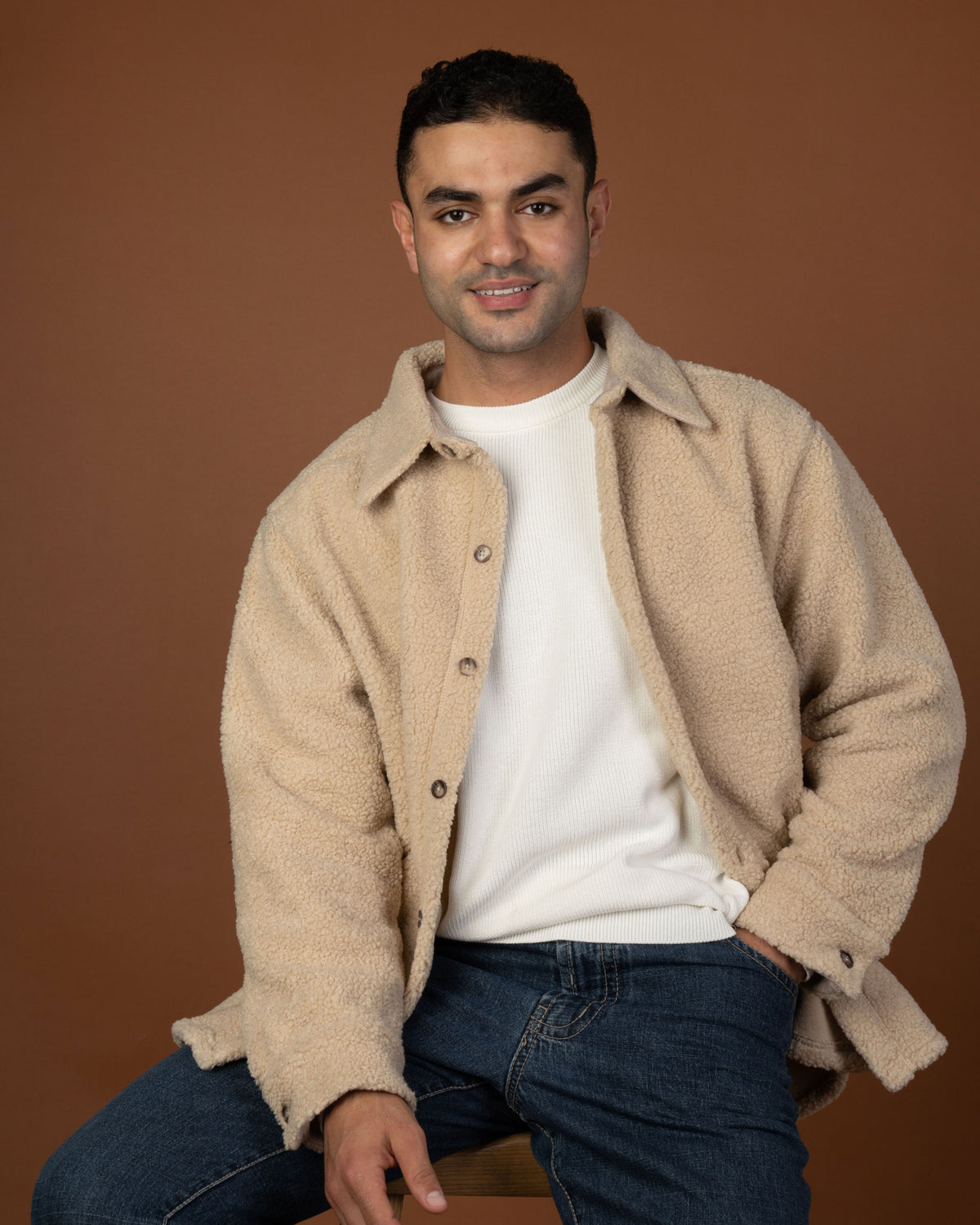 Beige polar overshirt