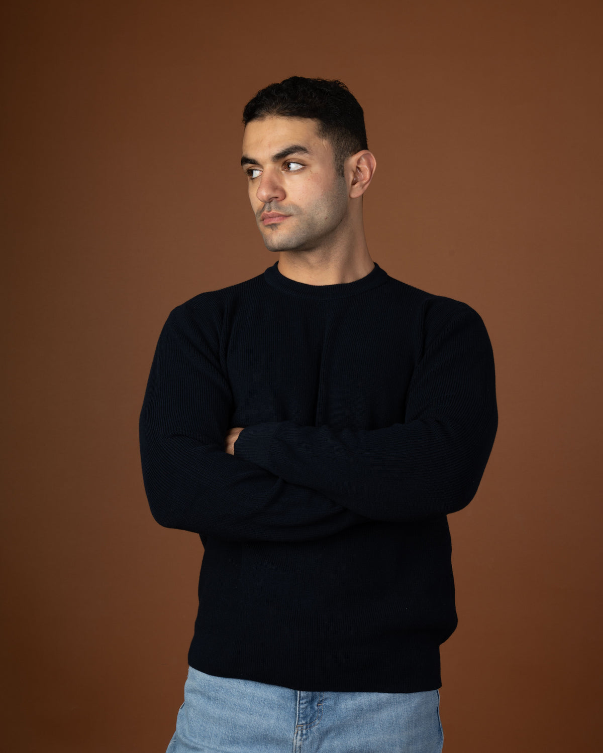 Navy knitted sweater