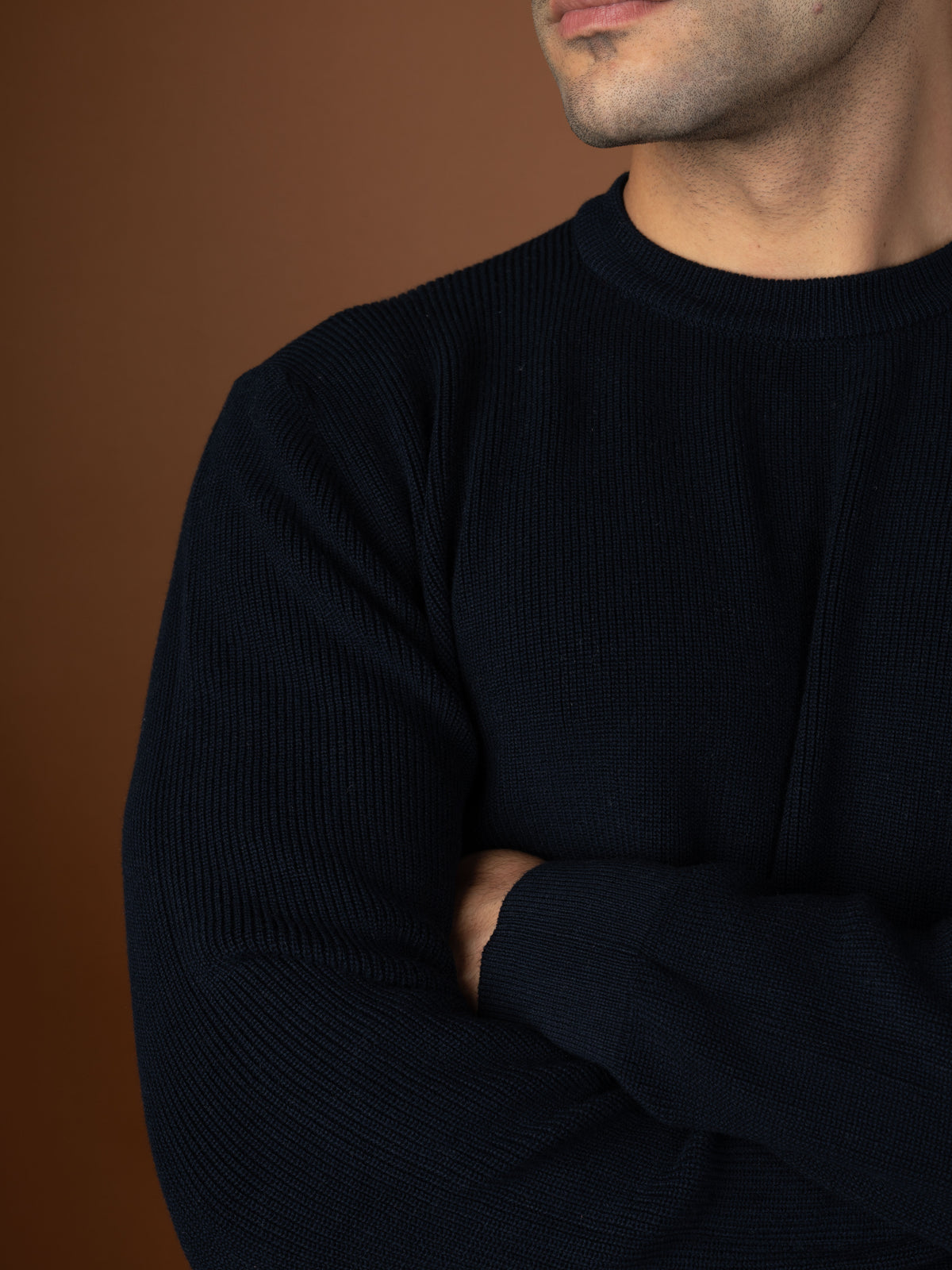 Navy knitted sweater