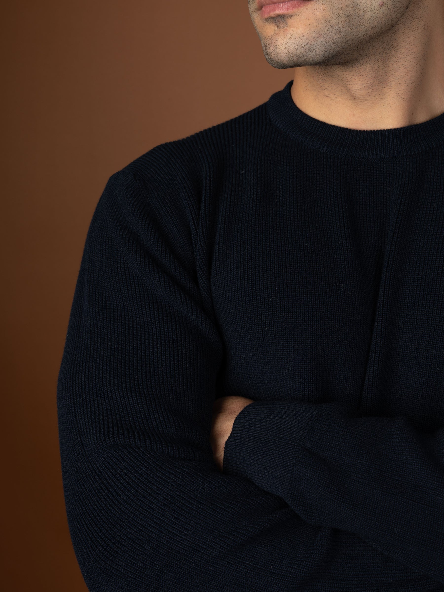 Navy knitted sweater