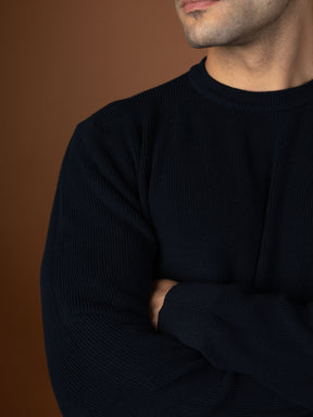 Navy knitted sweater