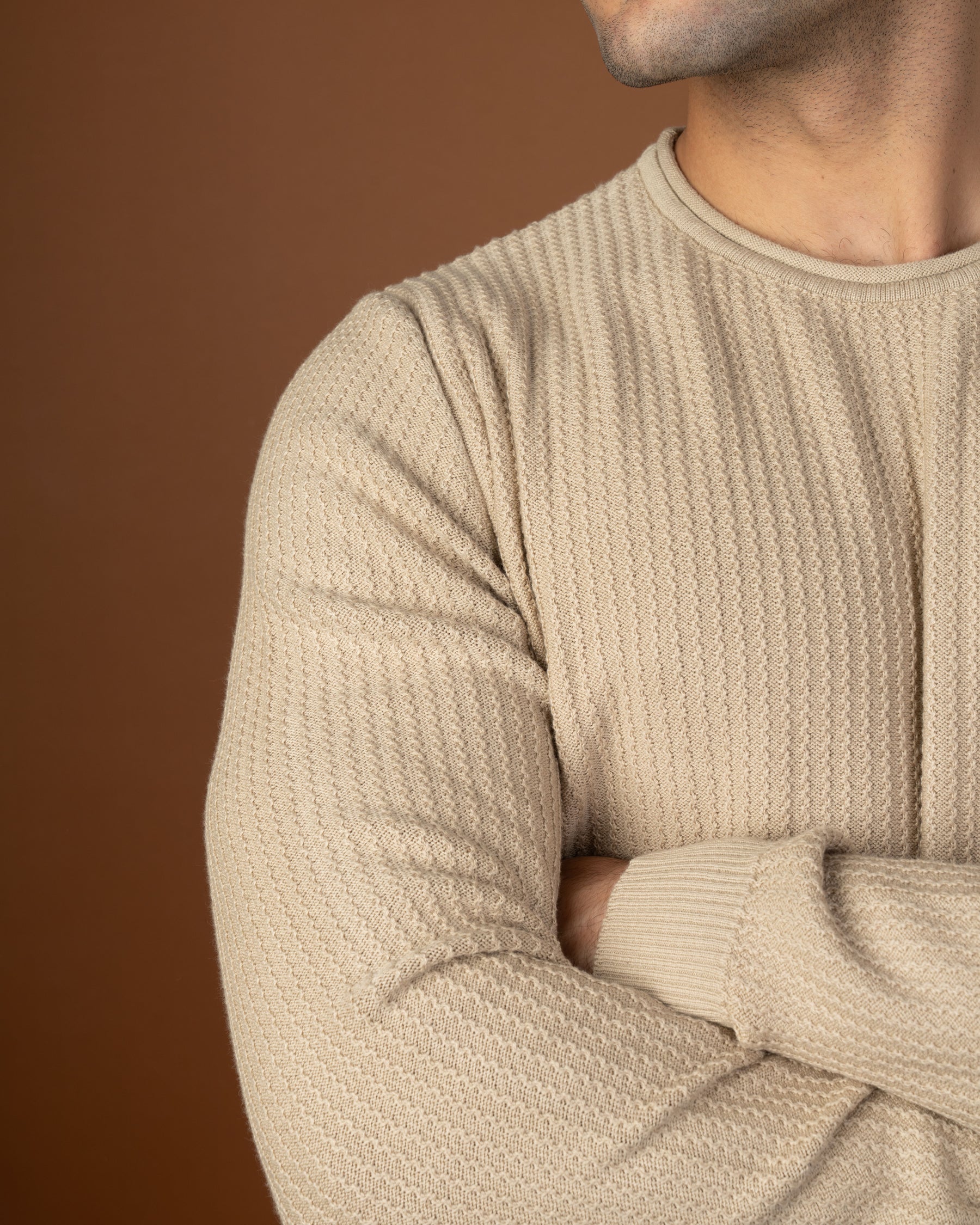 Beige textured sweater