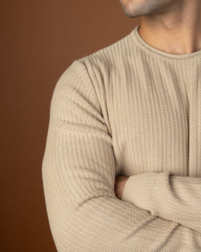 Beige textured sweater