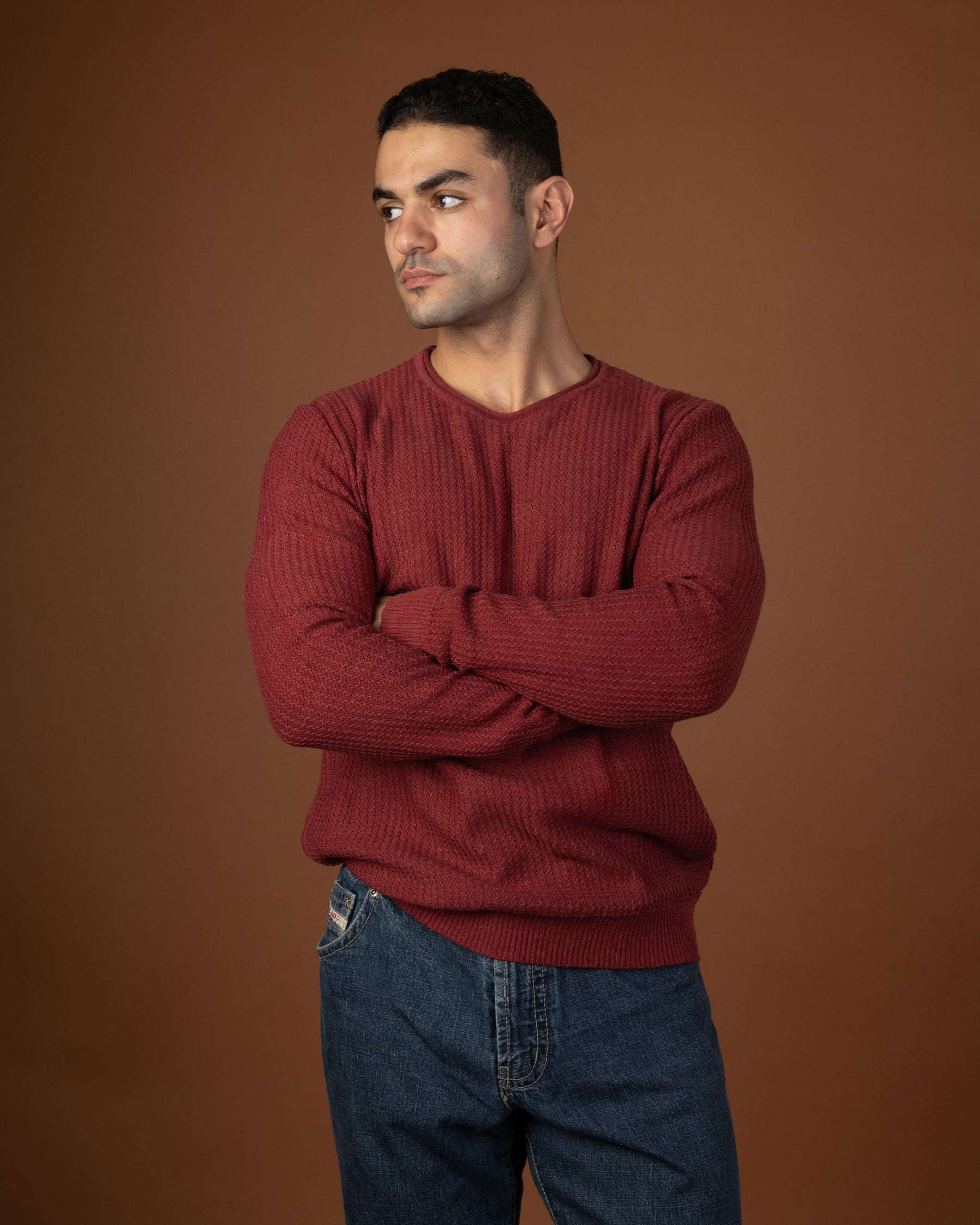 Burgundy textured sweater