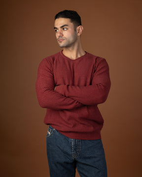 Burgundy textured sweater