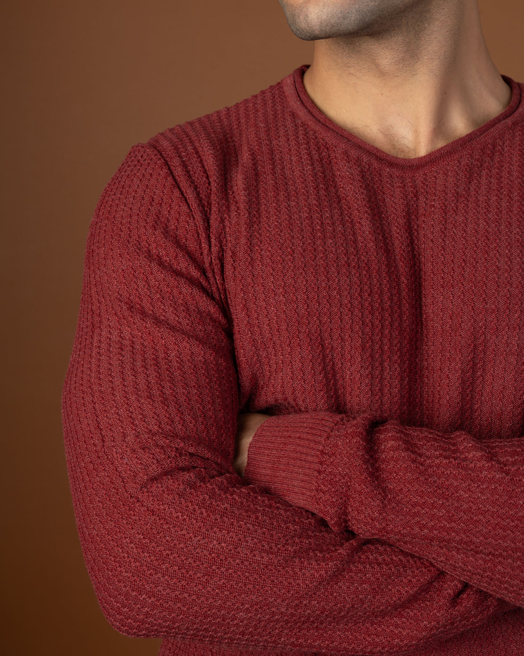 Burgundy textured sweater
