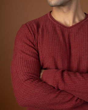 Burgundy textured sweater