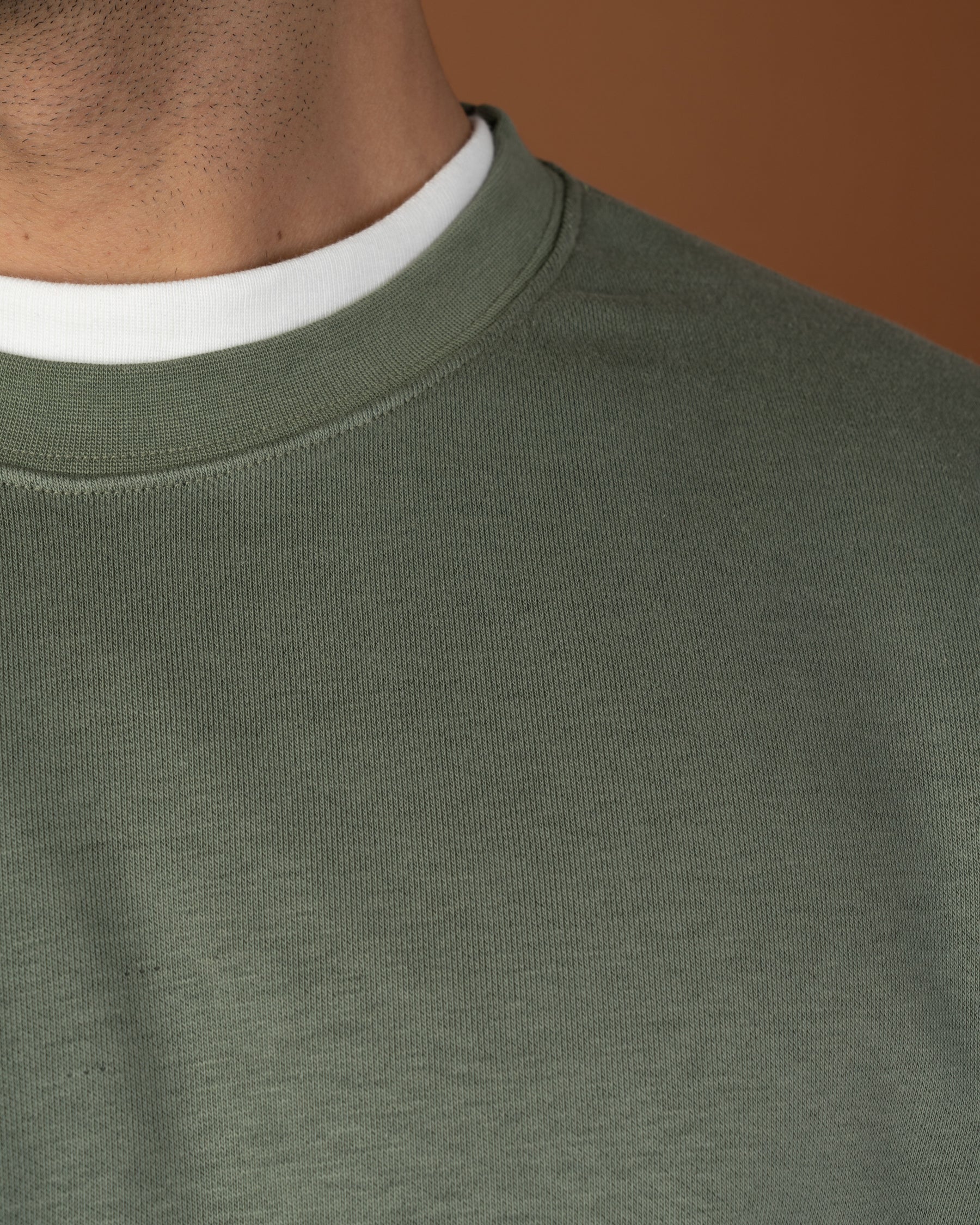Olive green crewneck sweatshirt