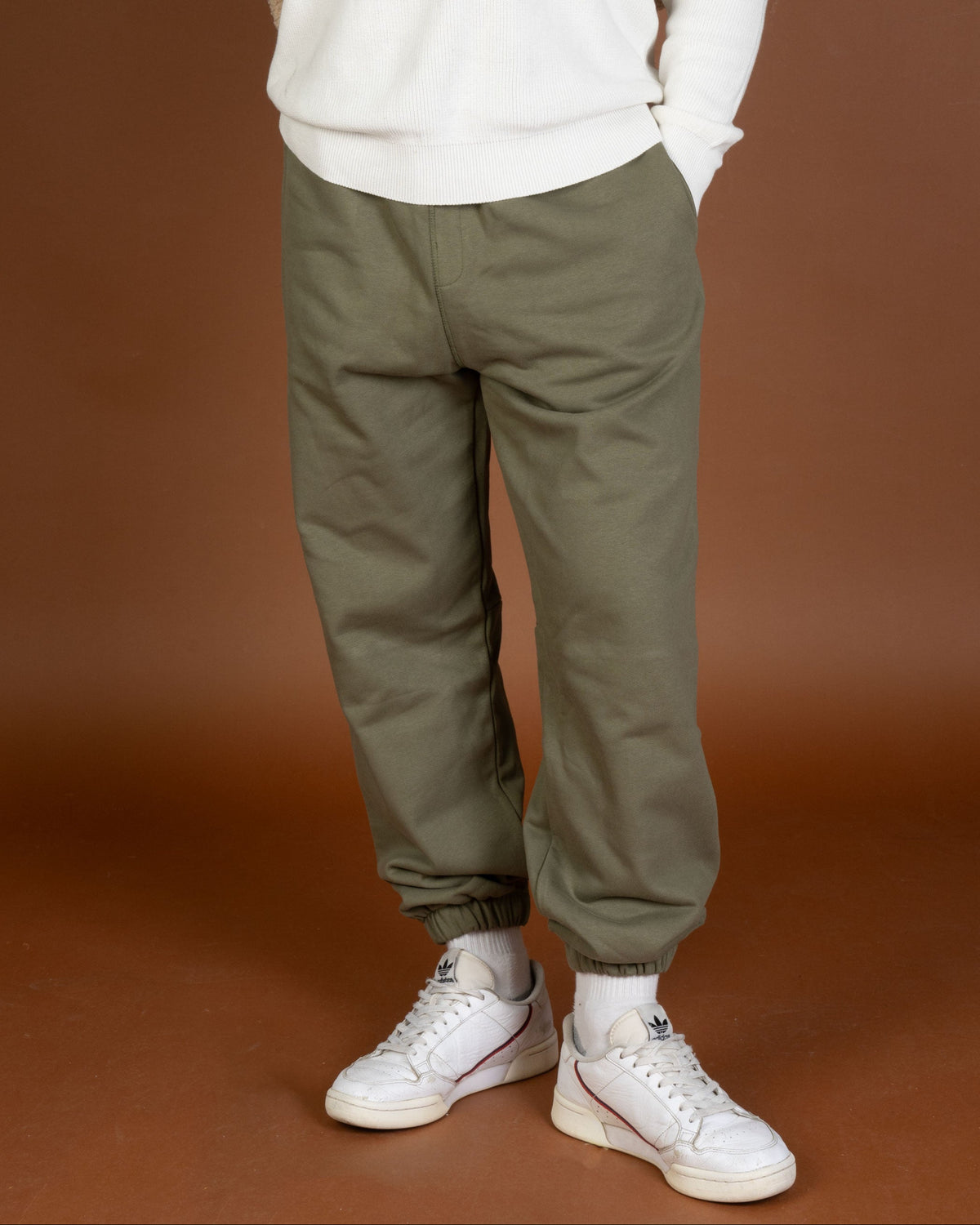 Olive green fleece jogger pant