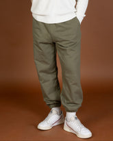 Olive green fleece jogger pant