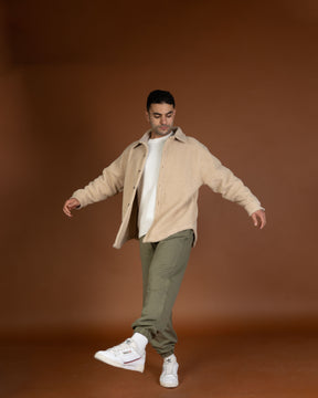 Olive green fleece jogger pant