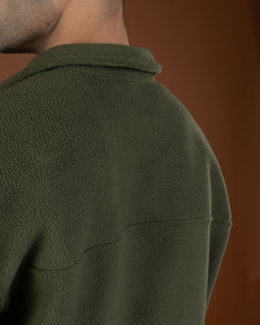 Olive green polar quarter zip sweater