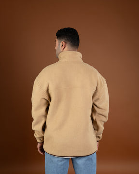 Beige polar quarter zip sweater