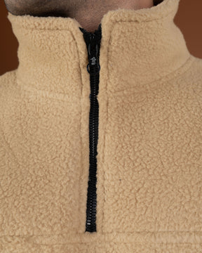 Beige polar quarter zip sweater