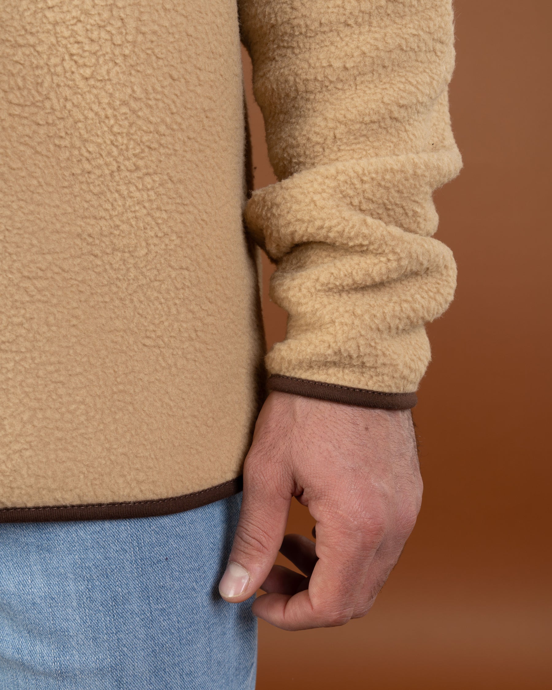 Beige polar quarter zip sweater