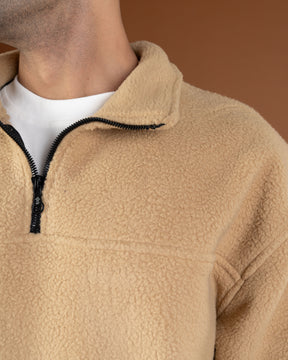 Beige polar quarter zip sweater