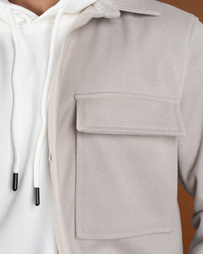 Light gray wool-look overshirt jacket