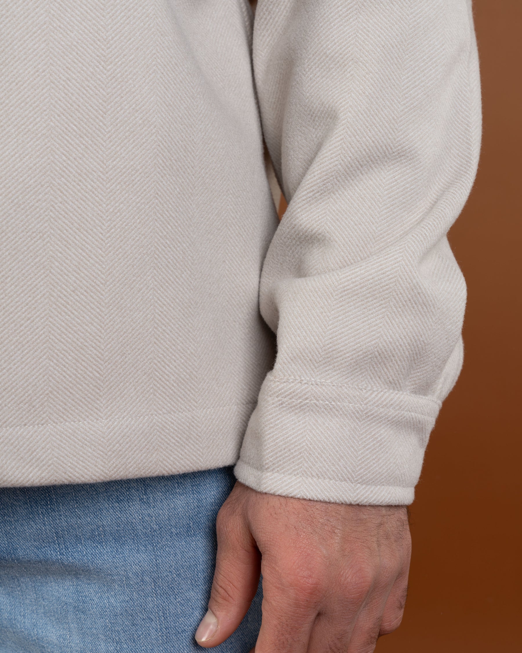 Light gray wool-look overshirt jacket