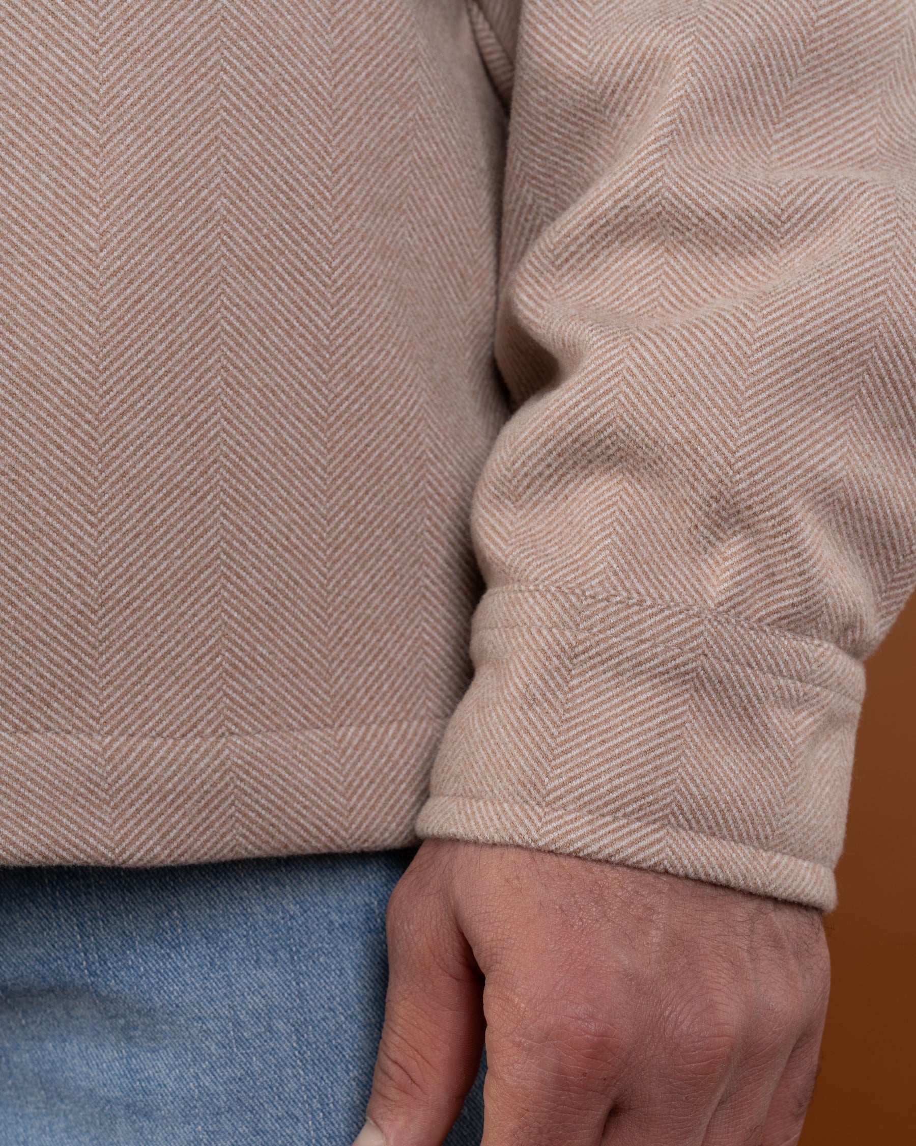 Beige wool-look overshirt jacket