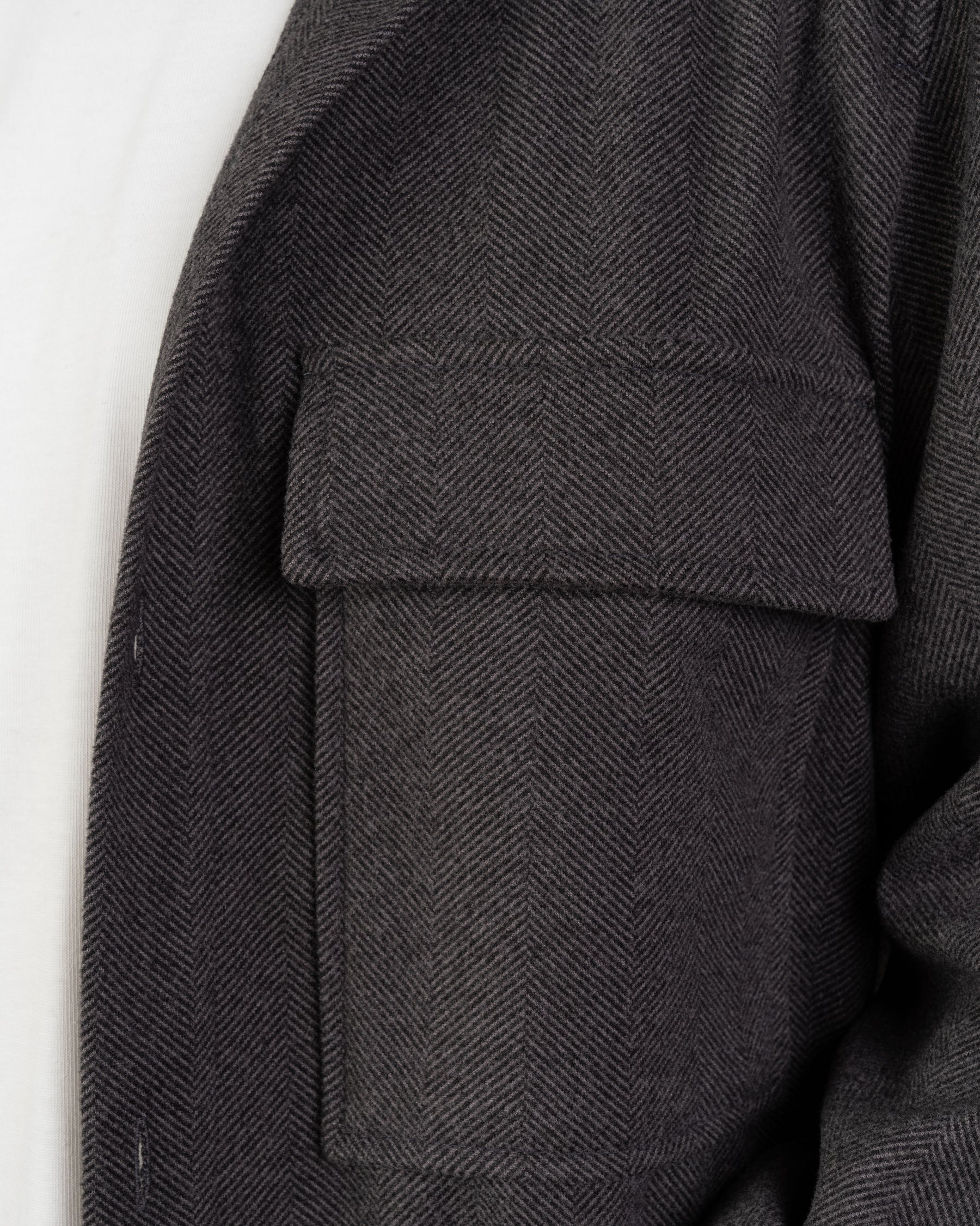 Charcoal gray wool-look overshirt jacket