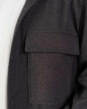 Charcoal gray wool-look overshirt jacket