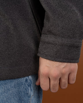 Charcoal gray wool-look overshirt jacket
