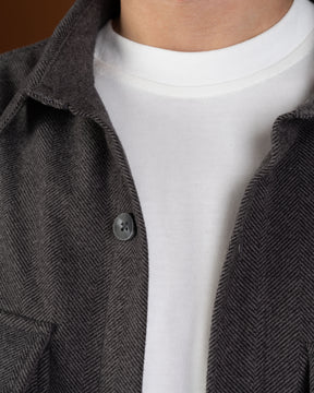 Charcoal gray wool-look overshirt jacket