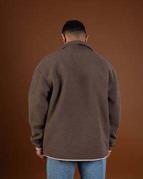 Brown polar quarter zip sweater