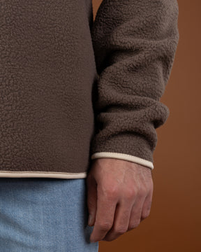 Brown polar quarter zip sweater