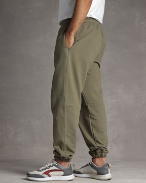 Olive green fleece jogger pant