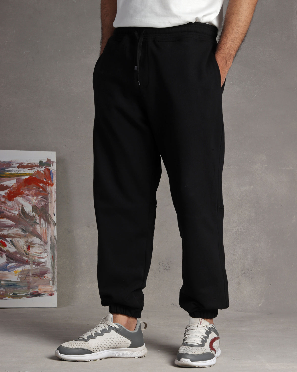 Black fleece jogger pant