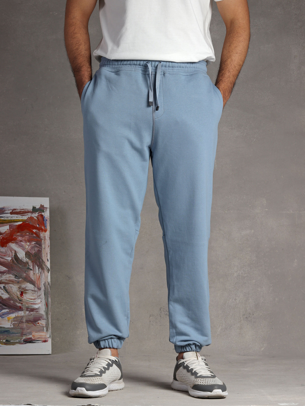 Sky blue fleece jogger pant