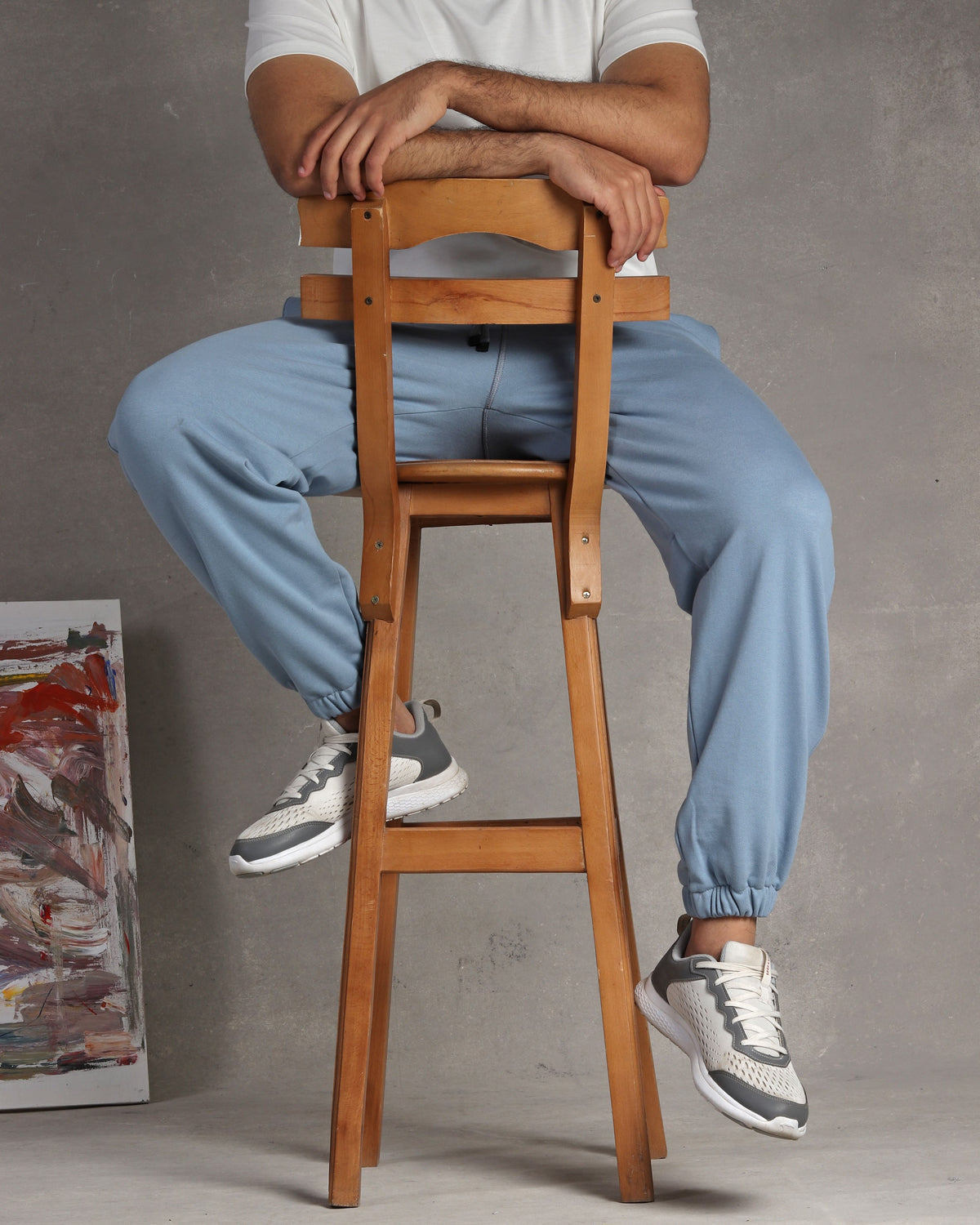 Sky blue fleece jogger pant