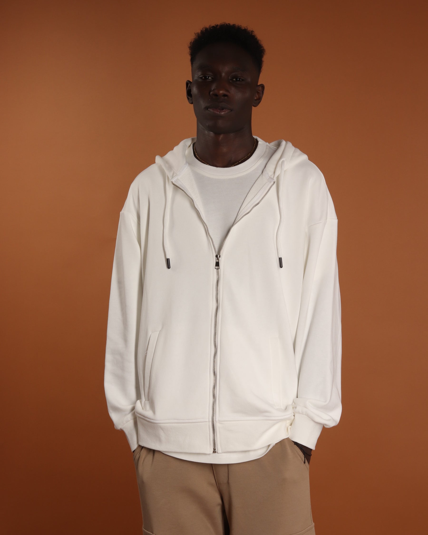 Off-white zipper hoodie