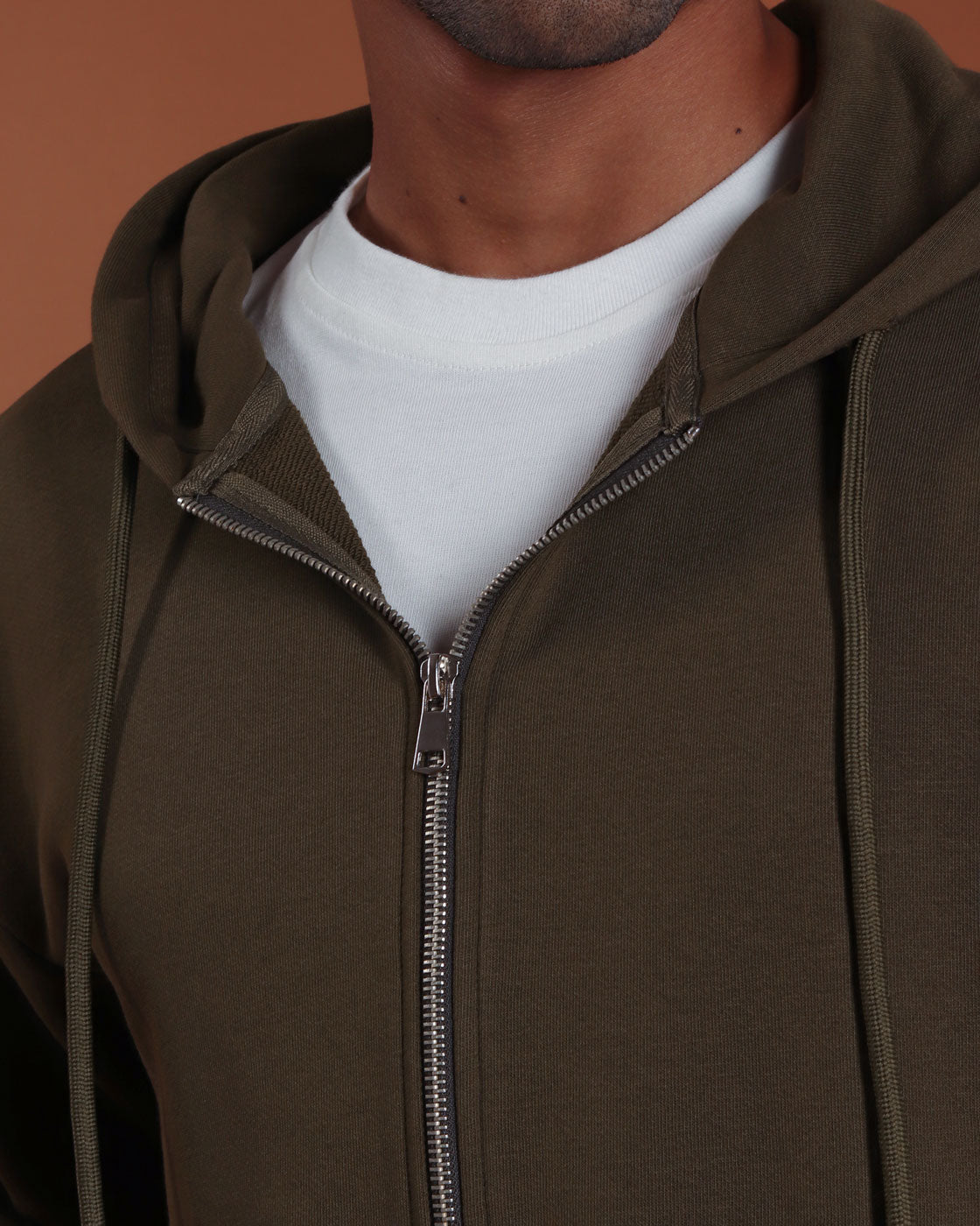 Olive green zipper hoodie